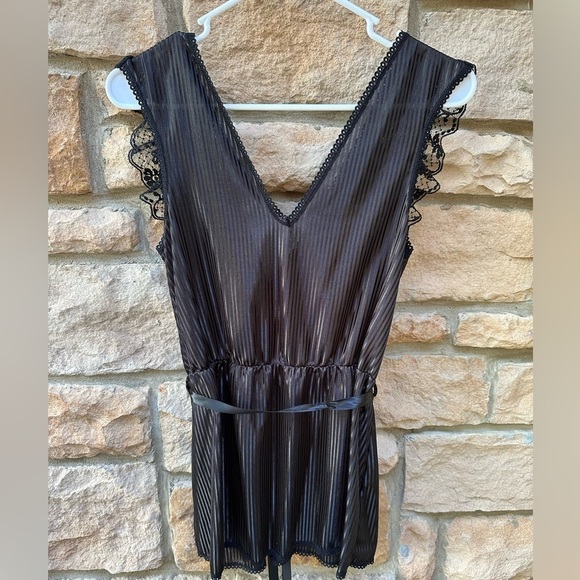 Vintage Stroke of Midnight  - Black Chemise Size M BEAUTIFUL LACE - Picture 1 of 17
